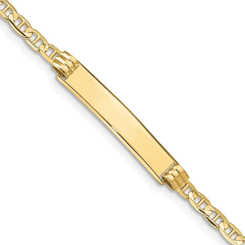 10k Yellow Gold Anchor Link ID Bracelet, 7" (W-2.65mm)