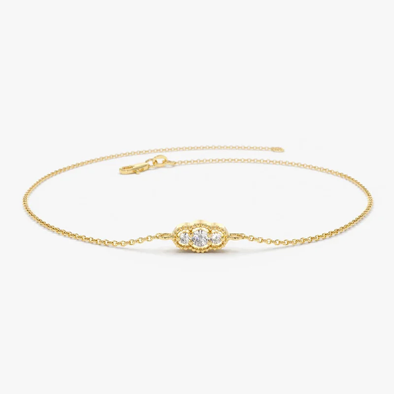 14K Gold Art Deco Chain Bracelet