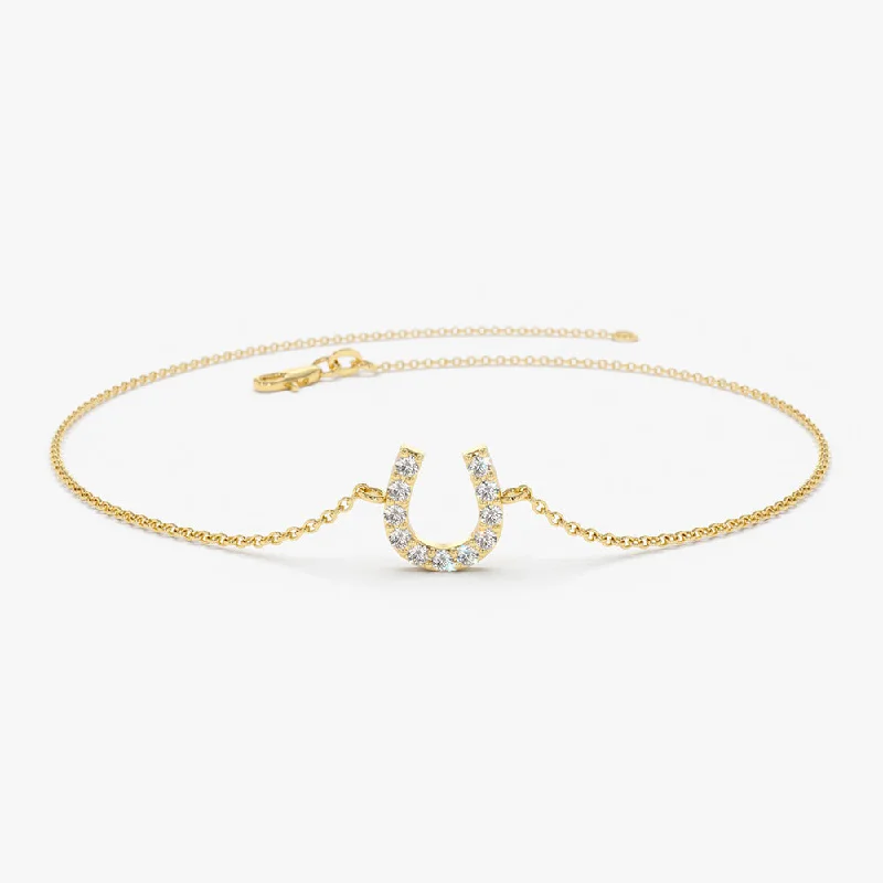 14k Mini Diamond Horseshoe Bracelet