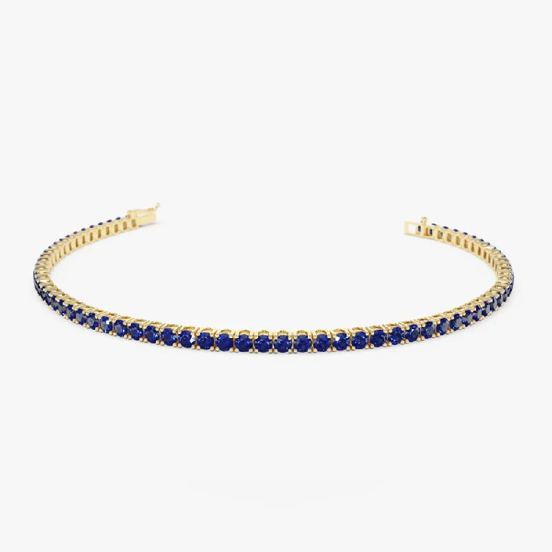 14k Prong Setting Sapphire Tennis Bracelet