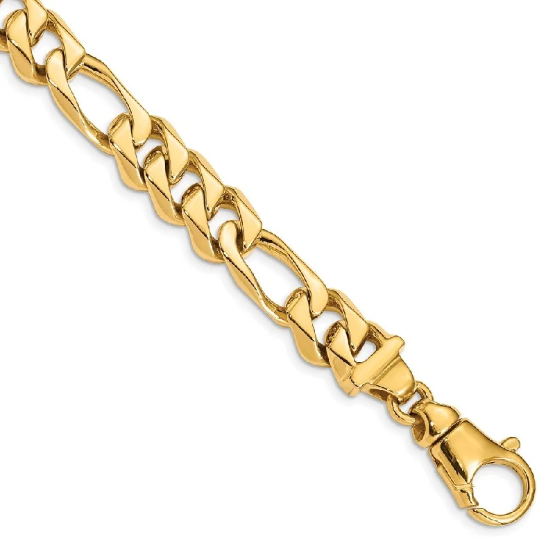 14k Yellow Gold 10.9mm Fancy Link Bracelet, 8.5"