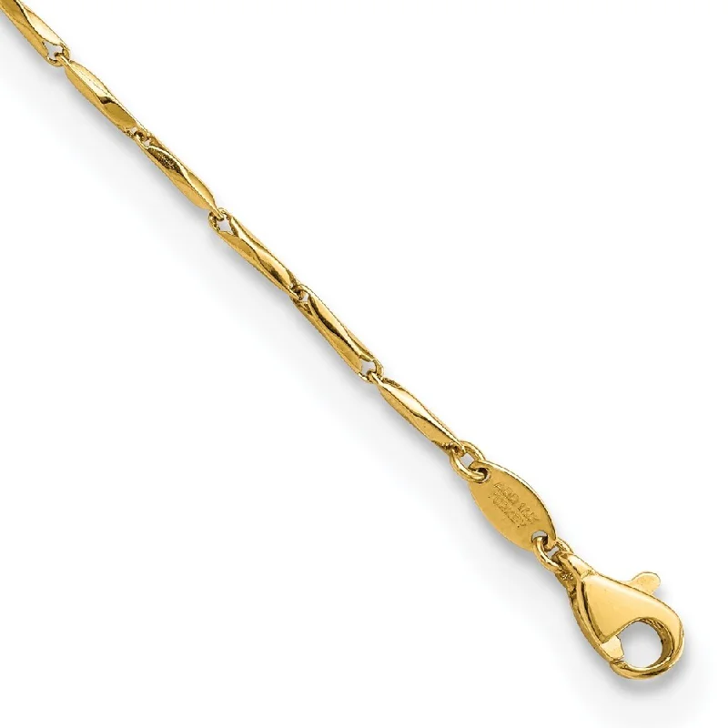 14k Yellow Gold Fancy Link Bracelet, 7.25" (W-1.3mm)