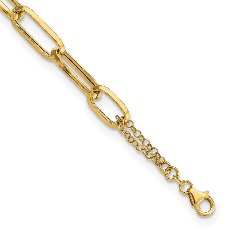 14k Yellow Gold Multi Link 8.1mm Bracelet, 7"