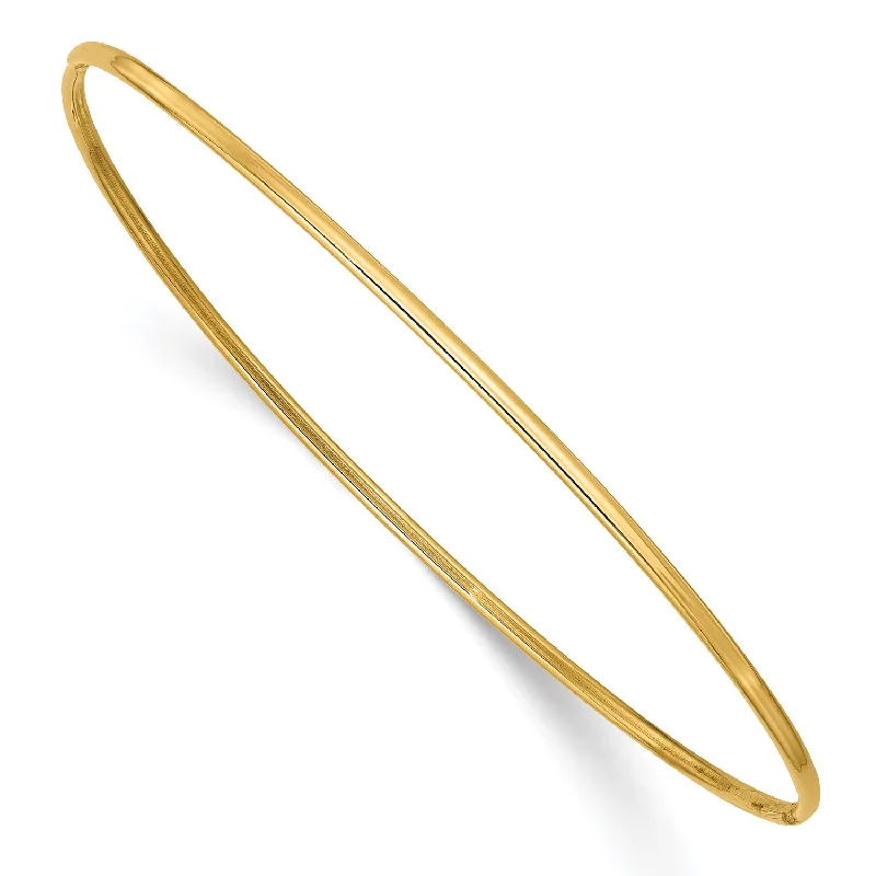 14KT Yellow Gold 8-inch 1.5MM Bangle Slip-On Bracelet