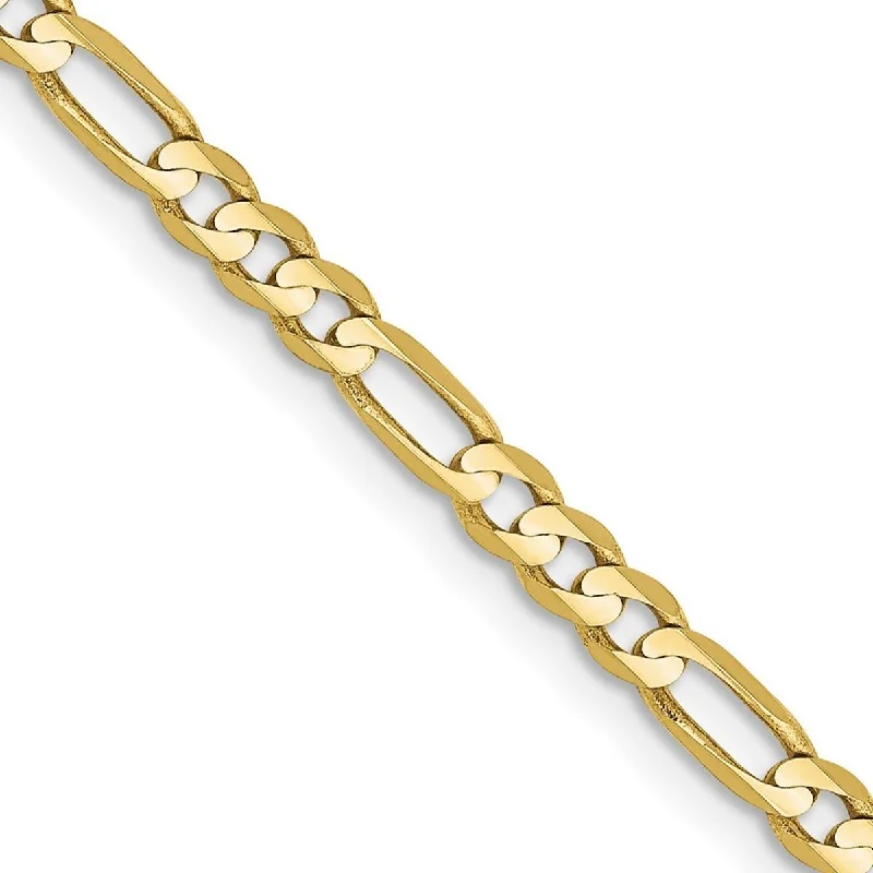 Curata 10k Yellow Gold Solid Polished Lobster Claw Closure 3.0mm Figaro Chain Bracelet - 7 Inch - Lobster Claw