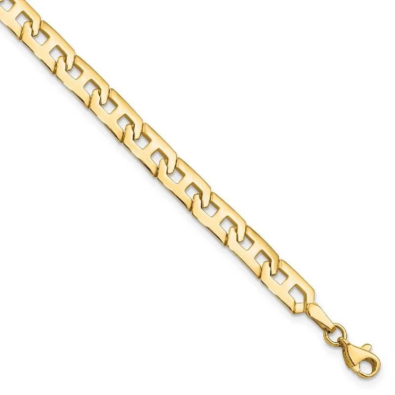 Curata 14k Yellow Gold Polished Fancy Link Bracelet 7.5 Inch