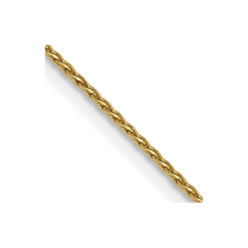 Curata 14k Yellow Gold Solid Lobster Claw Closure 1.0mm Round Sparkle Cut Wheat Chain Bracelet