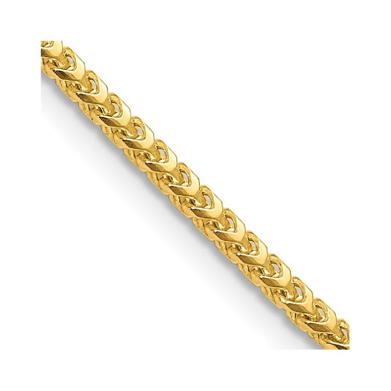 Curata 14k Yellow Gold Solid Polished Fancy Lobster Closure 3mm Franco Chain Bracelet 8 Inch