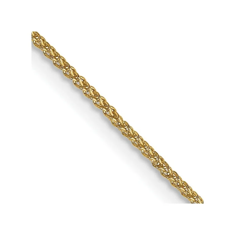 Curata 14k Yellow Gold Spring Ring 1.1mm Solid Polished Spiga Chain Bracelet