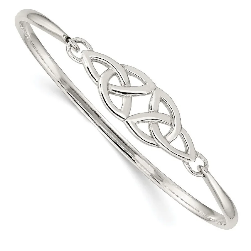 Curata 925 Sterling Silver 7" Celtic Knot Expandable Stackable Bangle Bracelet