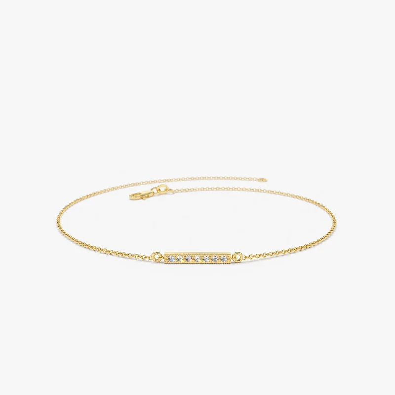 14k Diamond Bar Bracelet