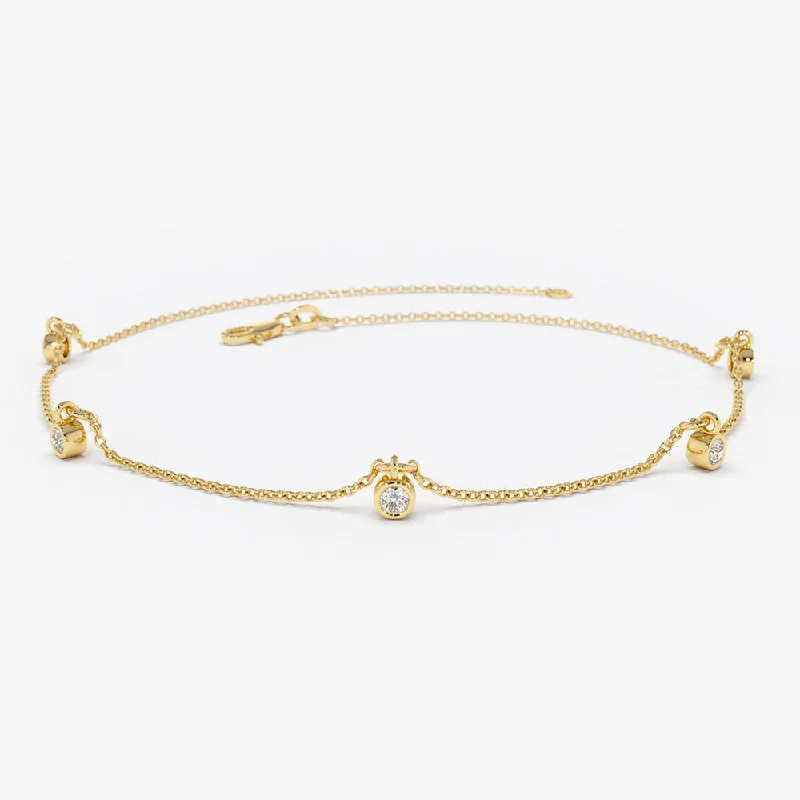 14K Gold Diamond by The Yard Dangling Solitaire Bracelet