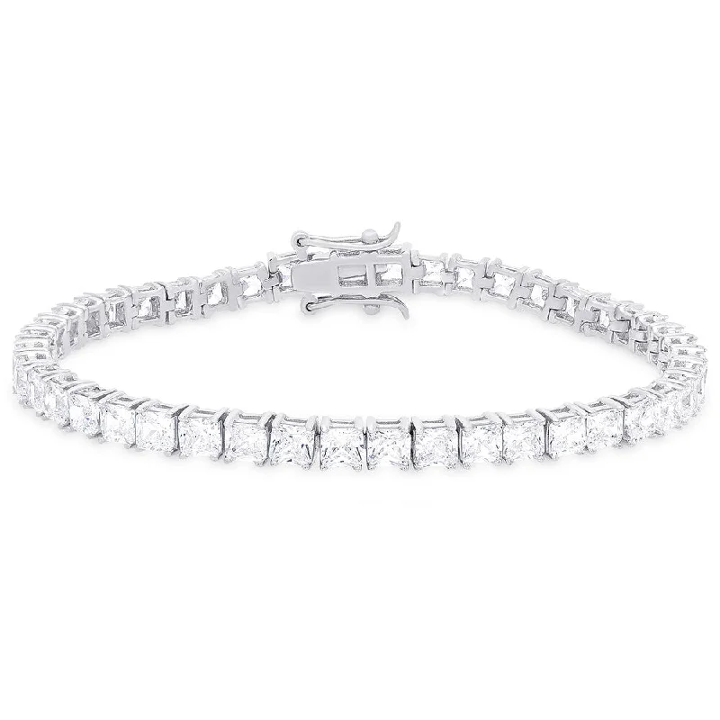 Dolce Giavonna Sterling Silver Cubic Zirconia Tennis Bracelet