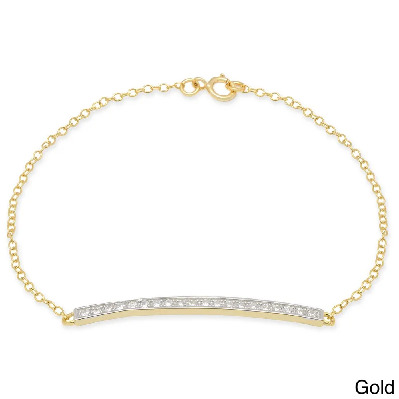 Dolce Giavonna Sterling Silver Gold over Silver Round-cut Cubic Zirconia Bracelet