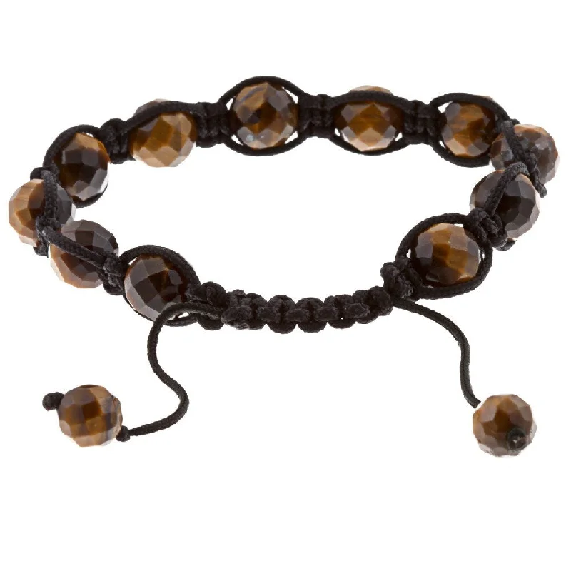 Dolce Giavonna Tiger's Eye Macrame Bead Bracelet