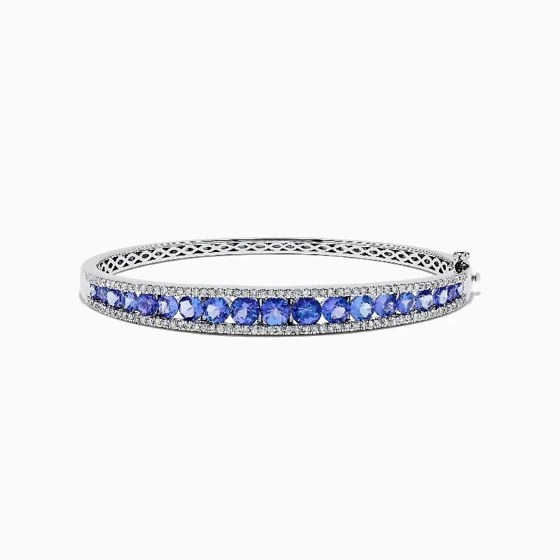 Nahla Siri 14K White Gold Tanzanite and Diamond Bangle