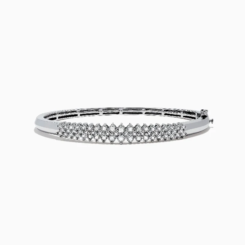 925 Sterling Silver Diamond Bangle, 0.50 TCW