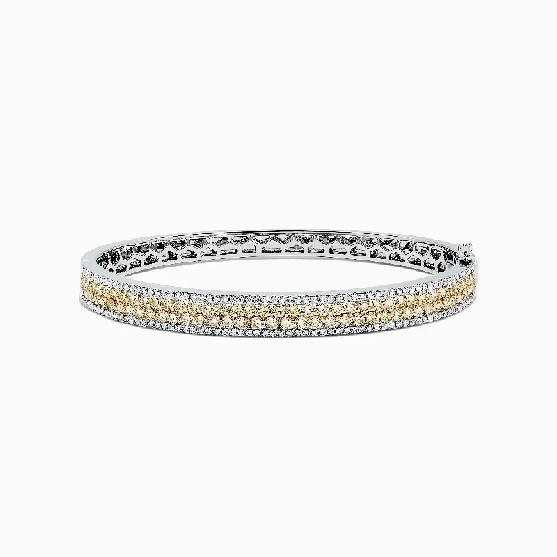 Canare 14K Gold Yellow and White Diamond Bangle, 3.40 TCW