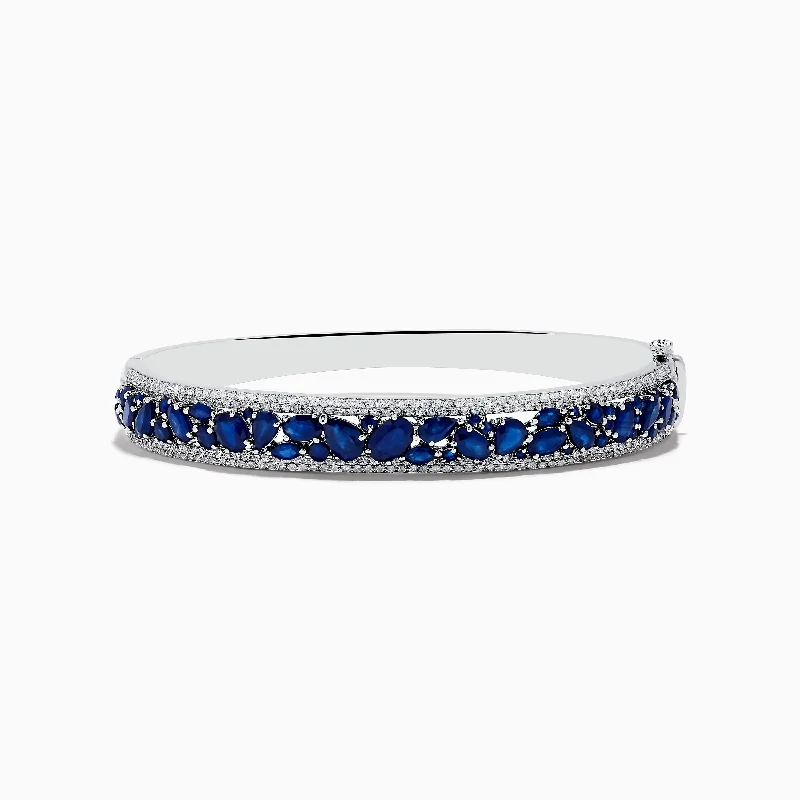 Royale Bleu 14K White Gold Blue Sapphire and Diamond Bangle