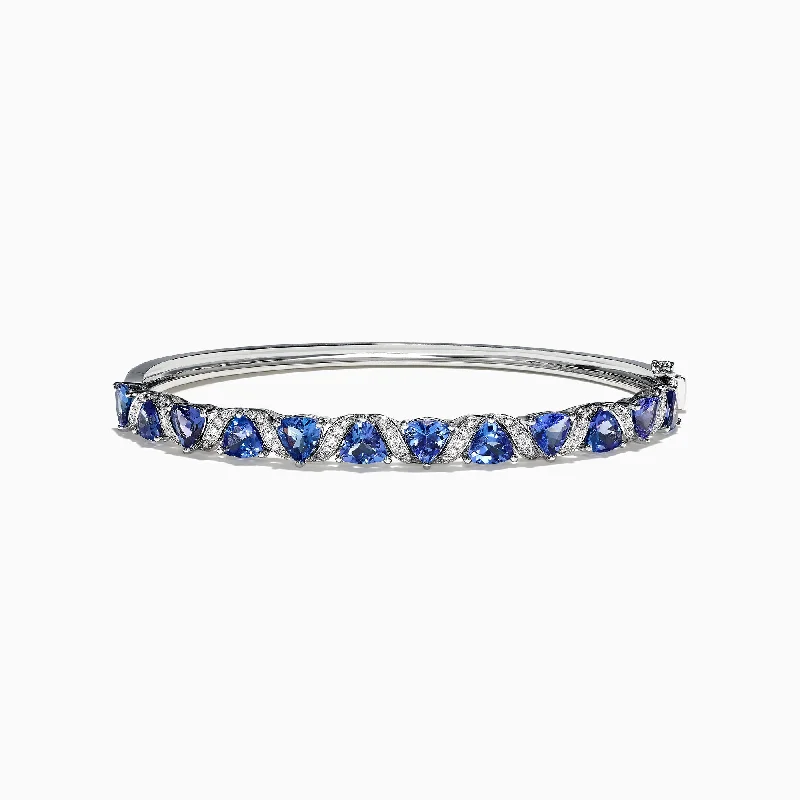 Nahla Siri 14K White Gold Tanzanite Diamond Bangle, 4.76 TCW