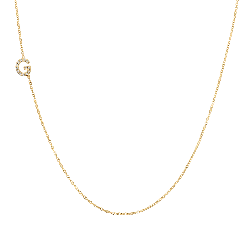 Diamond Asymmetrical Initial Necklace