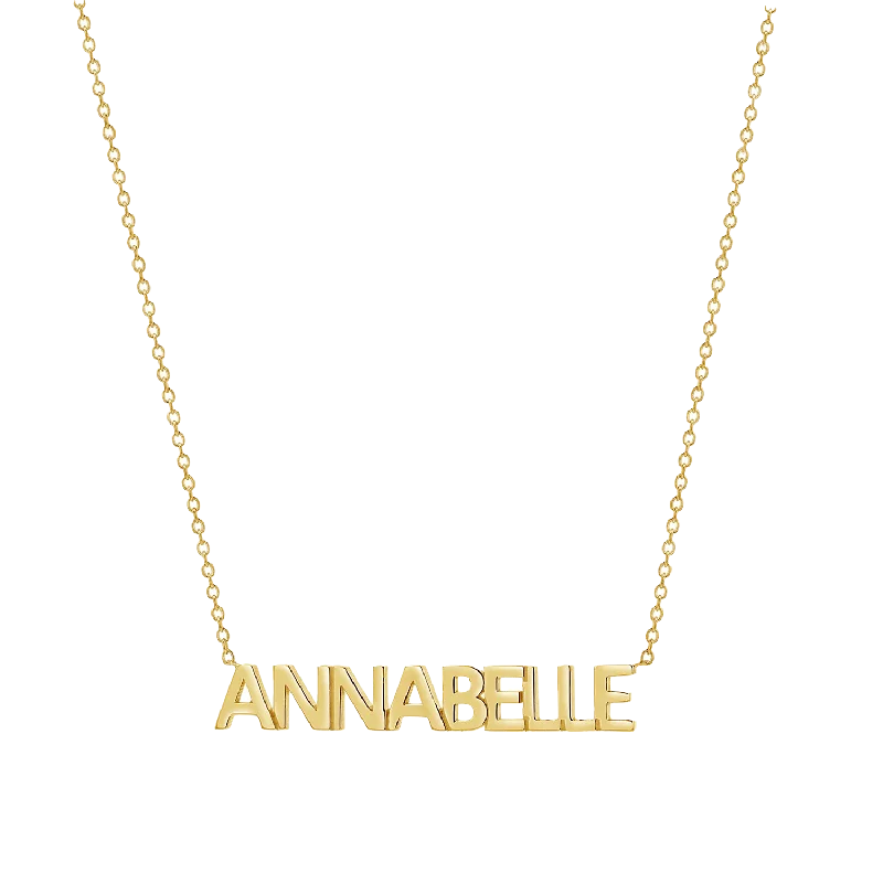 Kids Block Letter Name Necklace