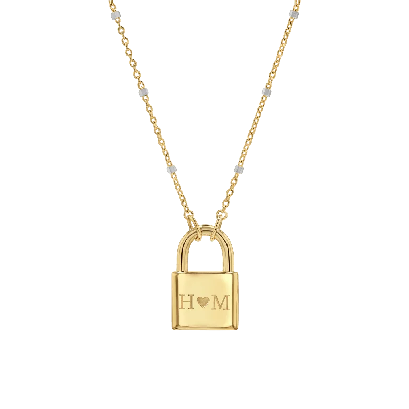 Love Padlock Engravable Sparkle Necklace