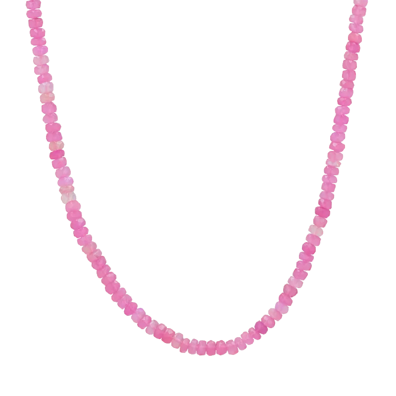 Pink Opal Bead Necklace