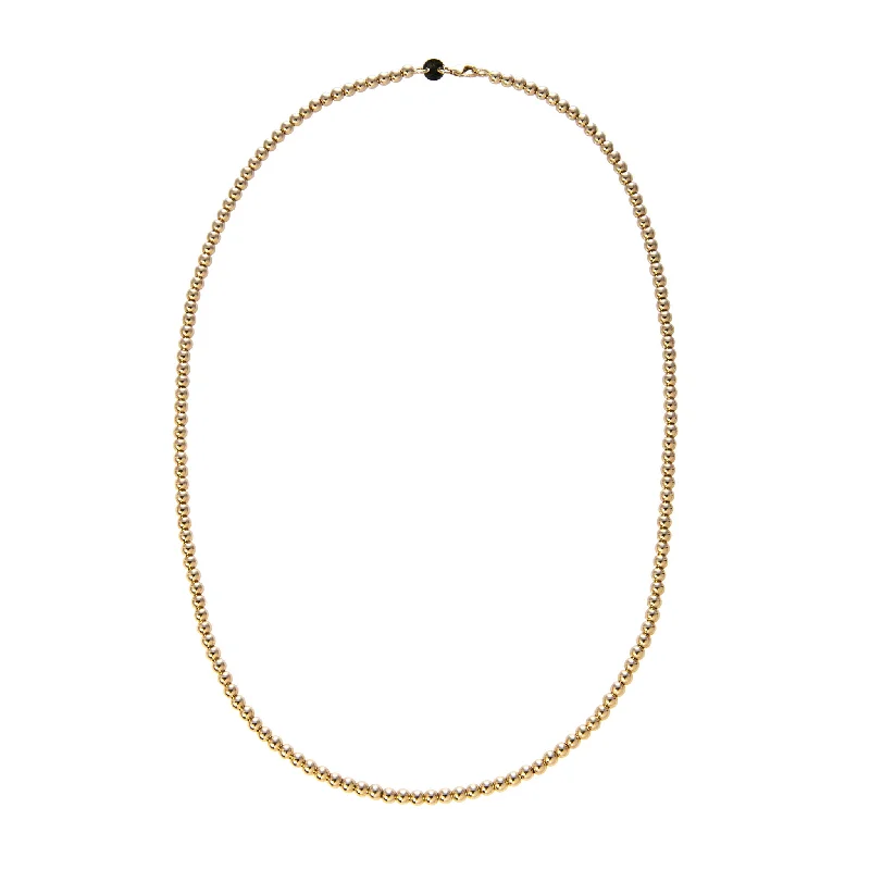 14K Yellow Gold Italian 3mm Ball Bead Chain Necklace