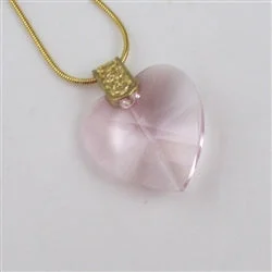 Large Pink Crystal Heart Pendant Necklace