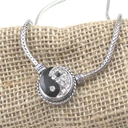 Yin Yang Crystal  Pendant Necklace