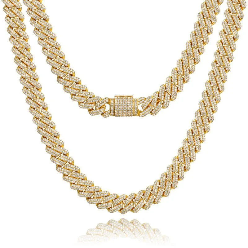 Moissanite Miami Cuban Chain Necklace - 15mm