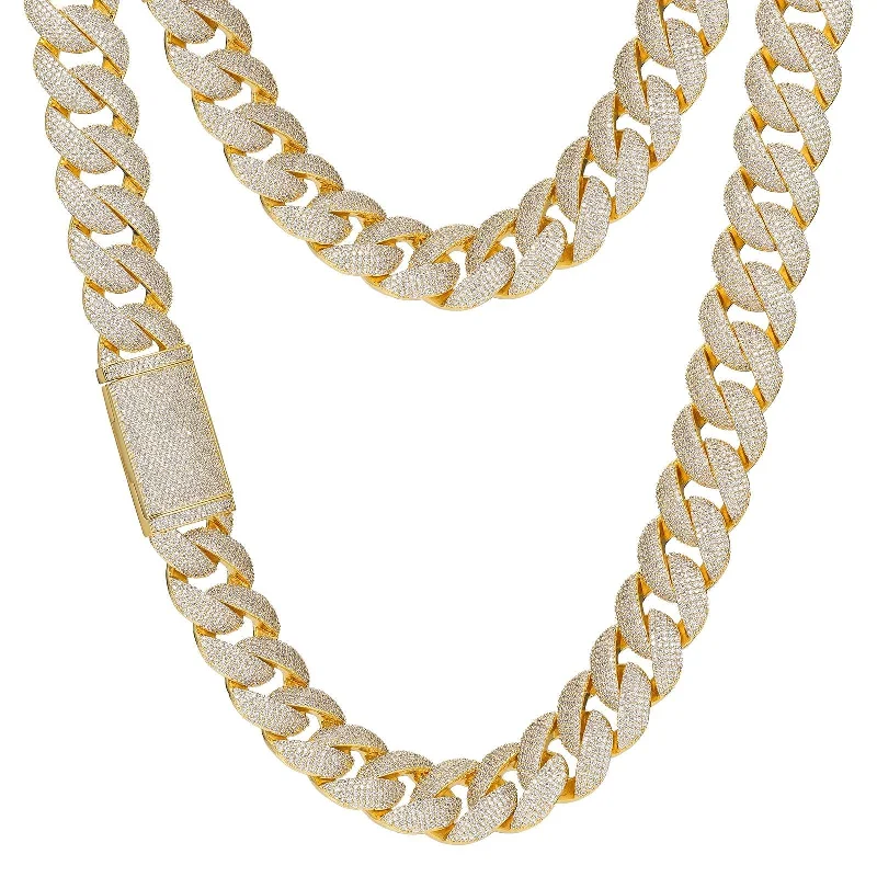 Moissanite Miami Cuban Chain Necklace - 23mm