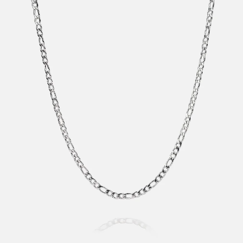 3MM FIGARO CHAIN - WHITE GOLD