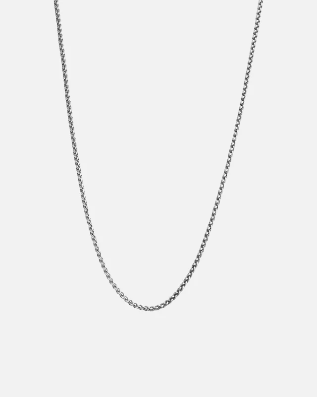 3MM WHEAT CHAIN - WHITE GOLD