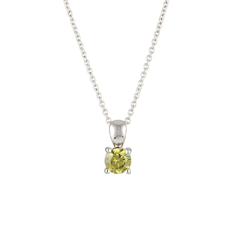 August Birthstone Necklace - Sterling Silver