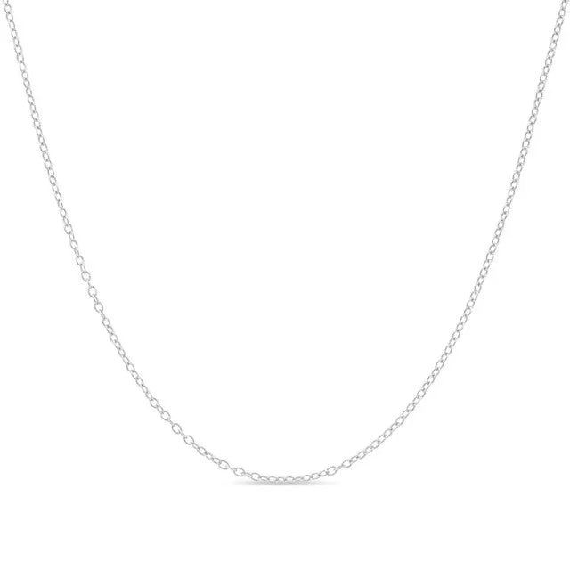 Cable Chain Necklace Sterling Silver Italian 1.3mm Nickel Free 18 inch