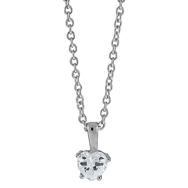 Cassie: 0.75ct Heart Cut Russian Ice on Fire CZ Silver Chain Pendant