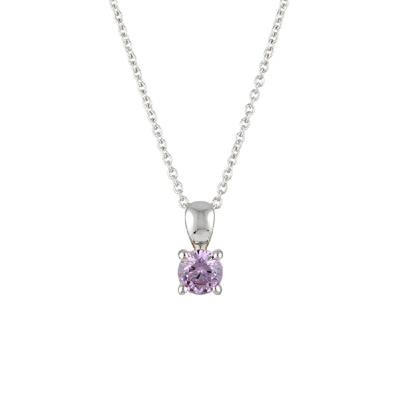 February Birthstone Necklace - Sterling Silver