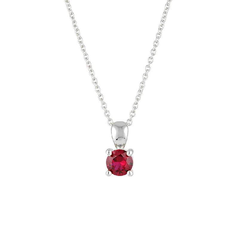 July Birthstone Necklace - Sterling Silver