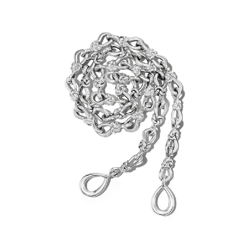 Marla Aaron Silver Large True Lover’s Knot Chain Necklace