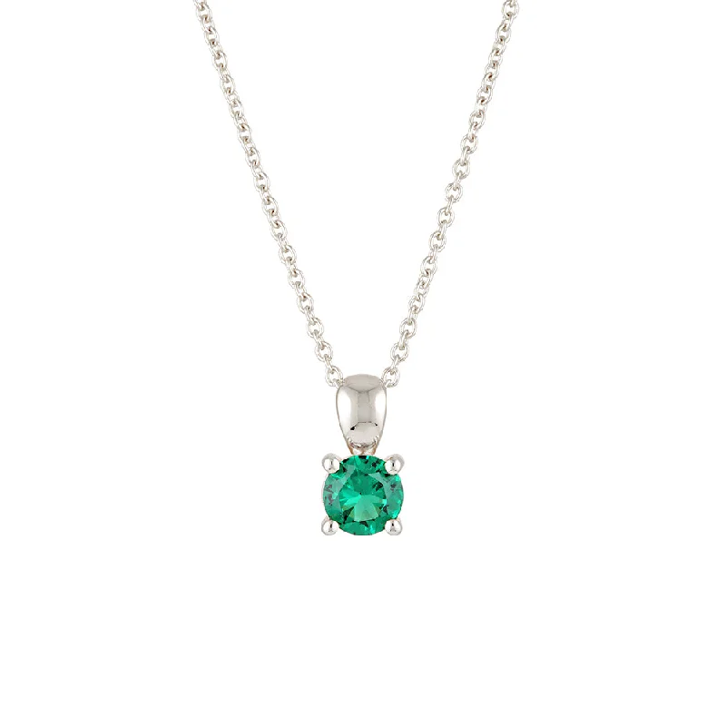 May Birthstone Necklace - Sterling Silver