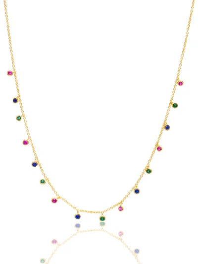 MULTICOLOR BEZEL CHARM NECKLACE