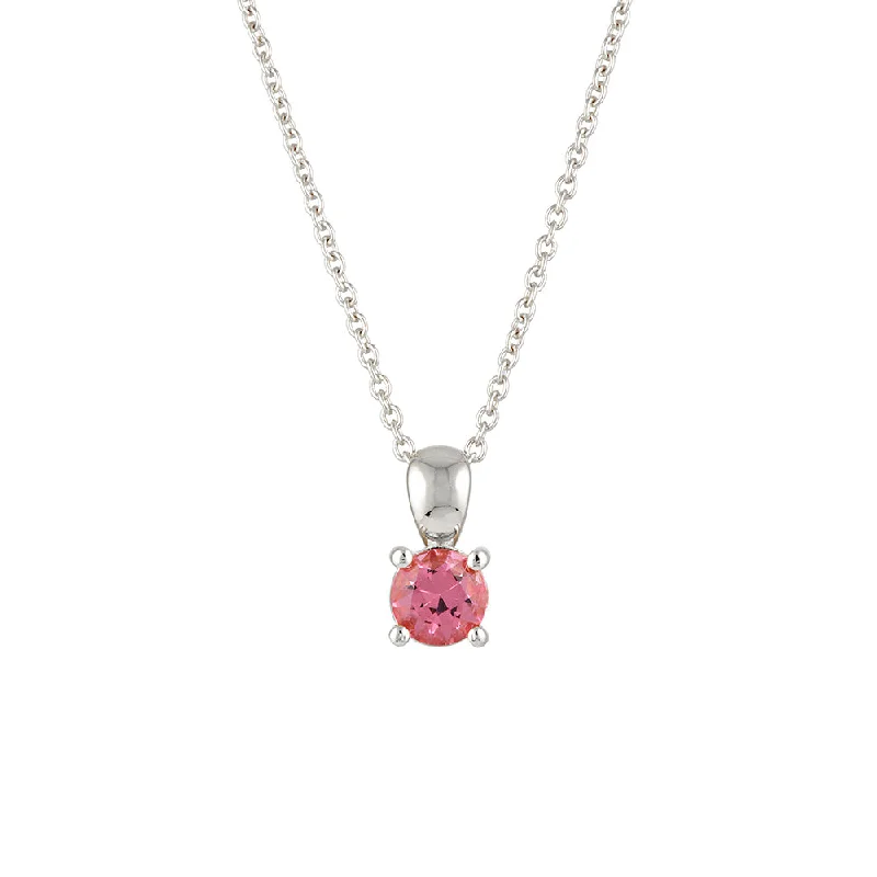 October Birthstone Necklace - Sterling Silver