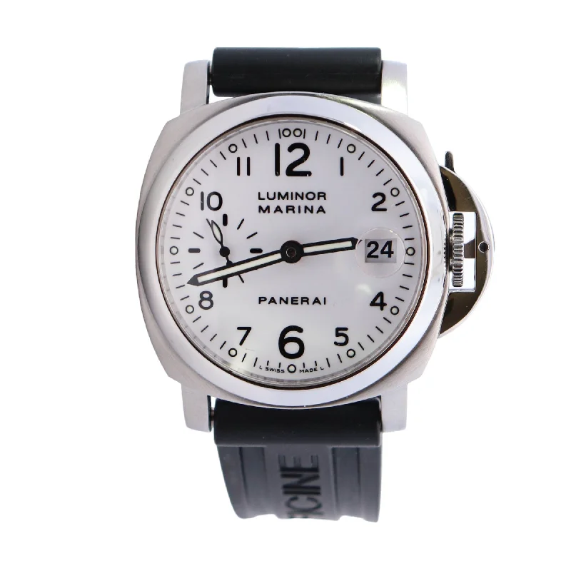 Panerai Luminor 44mm White Dial Watch Ref# PAM00523