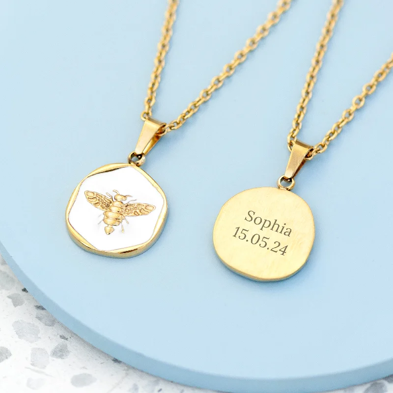 Personalised Honey Bee Pendant and Necklace