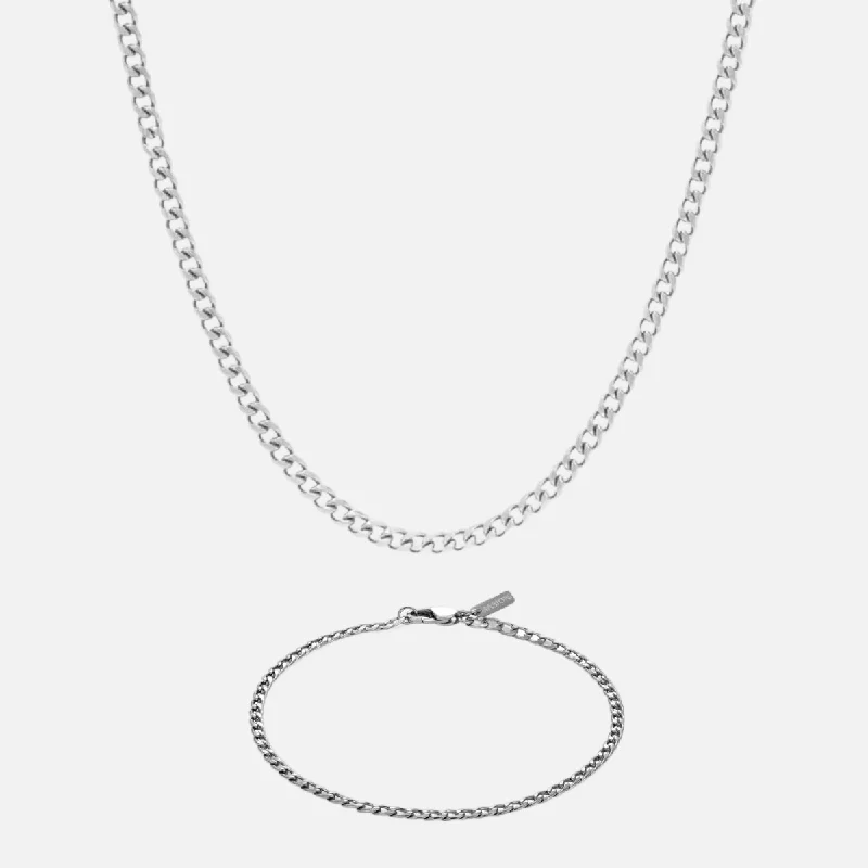 CUBAN CHAIN BUNDLE (SAVE 20%) - WHITE GOLD