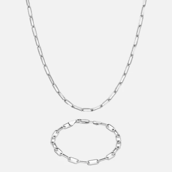 PAPERCLIP CHAIN BUNDLE - WHITE GOLD (SAVE 20%)