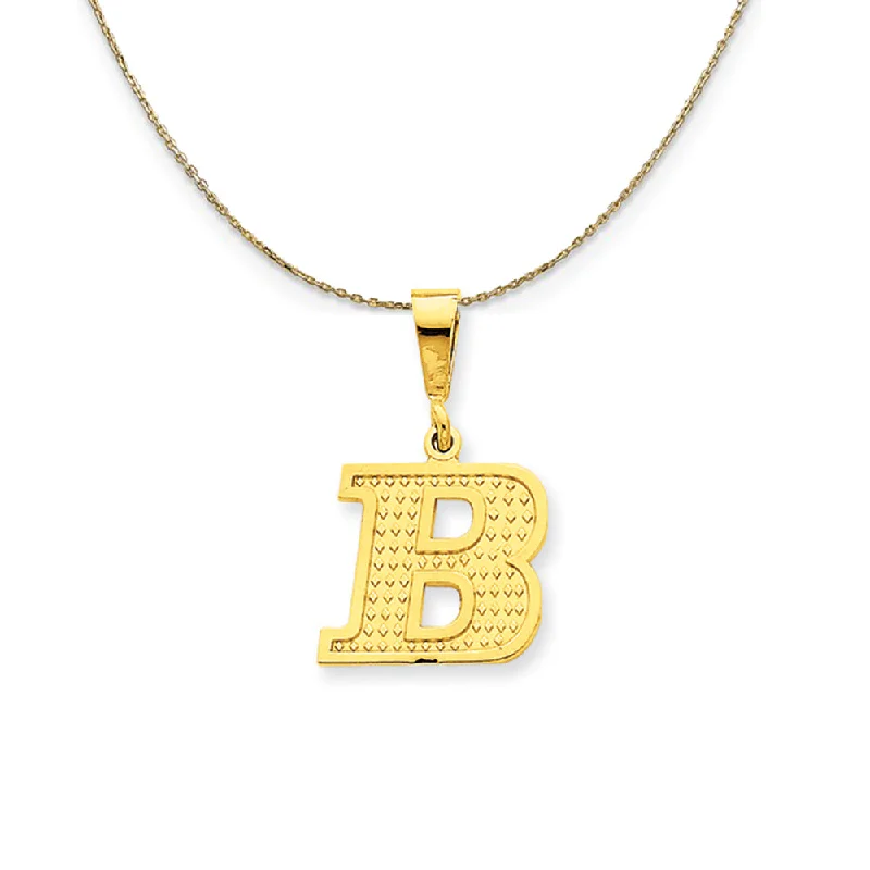 14k Yellow Gold, Ashley, Initial B Necklace