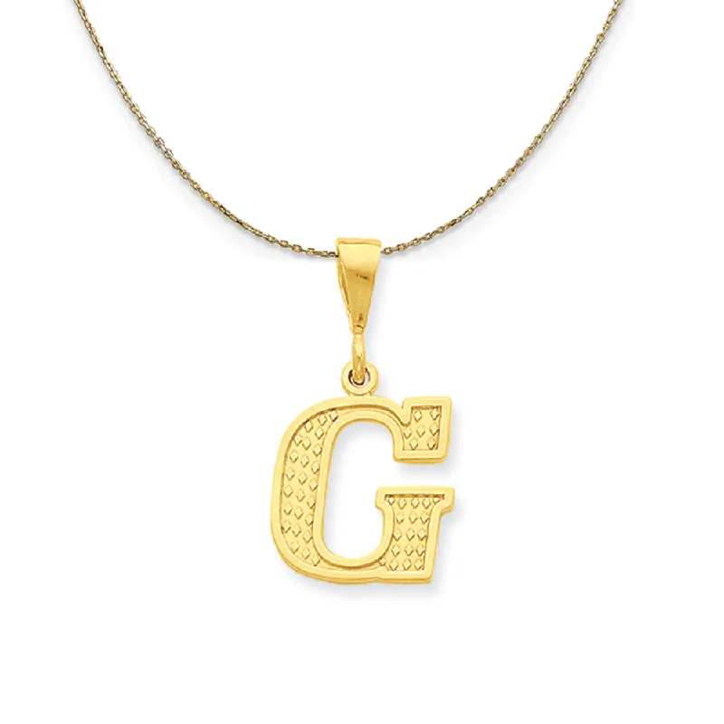 14k Yellow Gold, Ashley, Initial G Necklace